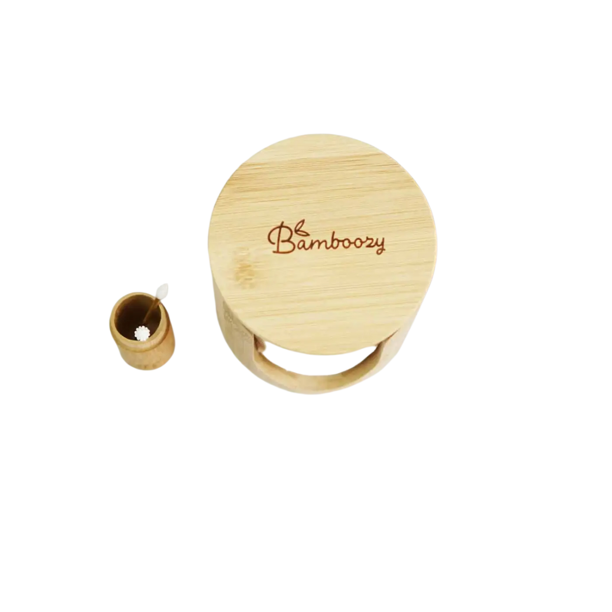 Bambus-Halter für Wattepads von Bamboozy x Cosmeau, hochwertiges nachhaltiges Badezimmer-Accessoire, natürliche Körperpflege.