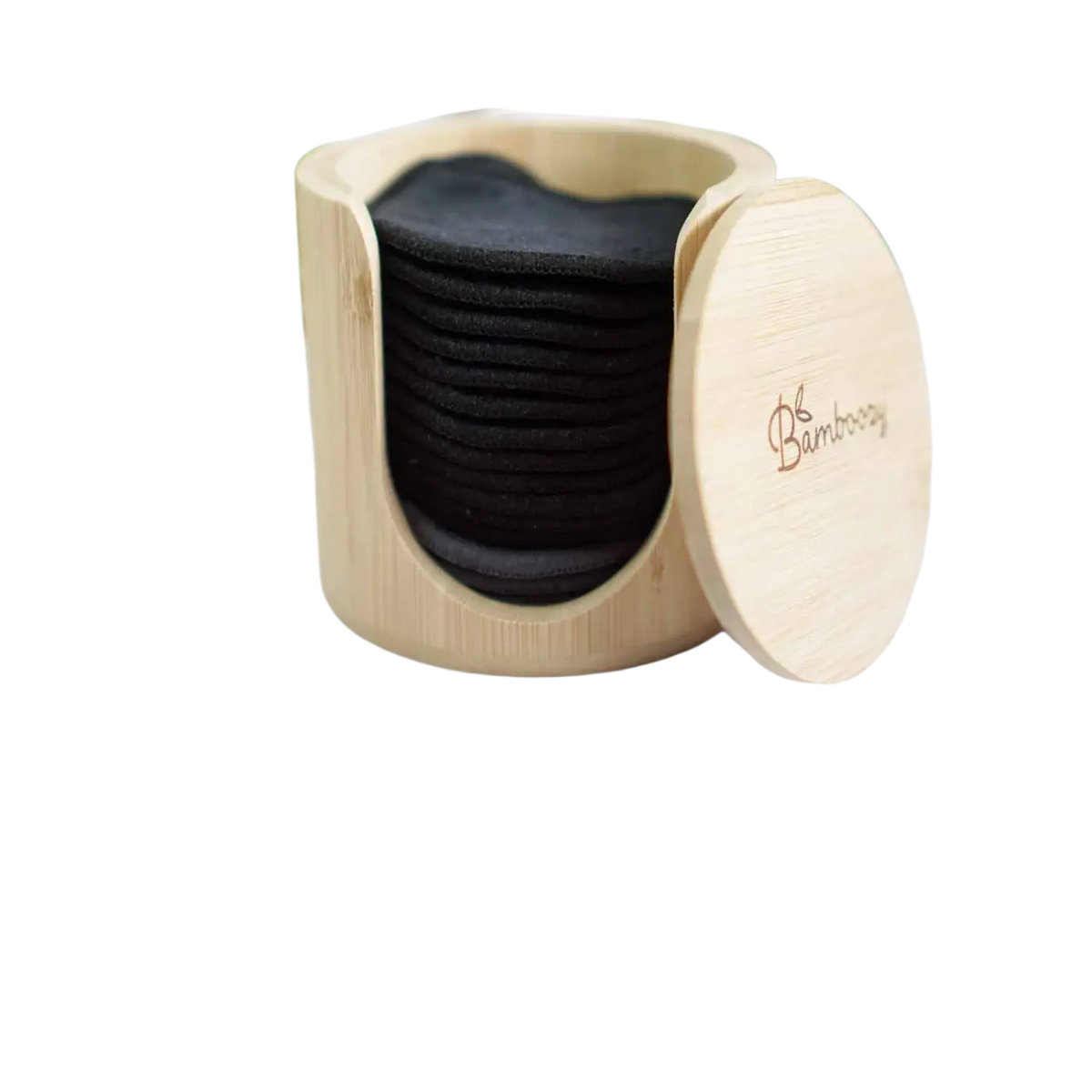 Bambus-Halter für Wattepads von Bamboozy x Cosmeau, umweltfreundlich und hochwertig, ideal für Körperpflege und nachhaltige Reinigung.