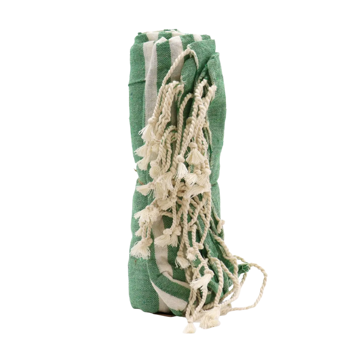 Grüner Baumwoll-Sarong Lunghi 100x180 cm, gerollt, türkisches Handtuch im stilvollen Design, von AW Artisan gefertigt