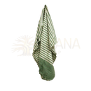 Grüner baumwoll-sarong mit weißen streifen und fransenkante 100x180 cm von mana shop
