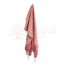 Baumboll sarong 100x180 cm rosa mit weichen rosa weißen streifen und fransigen kanten von mana shop image to zoom