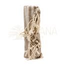Beige und creme gestreifter baumwoll-sarong mit macramee-seilverschluss von mana shop image to zoom