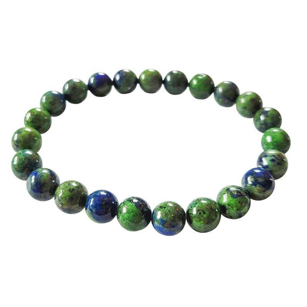 Artisans de Madagascar - Azurit-Malachit-Armband (getönt) 8 mm Kugeln
