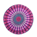 Round canvas ritual cloth “Lavender Mandala” with cotton tassels 180cm diameter