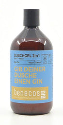 Benecos Duschgel 2in1 BIO-Gin für Haut und Haar, 500ml, BDIH Organic, flüssiges Körper- und Haarpflegemittel