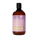 Benecos Bio-Wildrose Duschgel, natürliches Körperpflege-Duschgel mit Wildrosen-Duft, flüssige Textur, auf der Dusche.