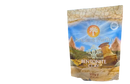 Ein 500g pouch ancient purity bentonit-ton lebensmittelqualität mit blauem und erdton design und wüstenlandschaft