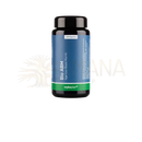 Schwarze plastikflasche mit blau grünem etikett bio abm premium vitalpilz aus bio-anbau 130 kapseln organic hericium mana shop