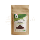 Biooptimal bio-acai-pulver vegan in brauner, umweltfreundlicher tasche als organisches superfood mit pflanzenbasiertem protein
