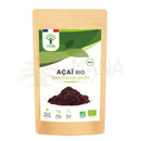Brauner wieder verschließbarer beutel biooptimal bio acai pulver vegan bio organisches acai pulver superfood mit pflanzenbasiertem protein