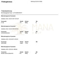Weißes prüfergebnisse dokument aus hamburg vom 29 oktober 2020 mit mikrobiologischen ergebnissen für bio ashwagandha kapseln 120 vegan 1200 mg