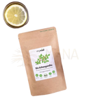 Braunes papiertütchen mit myvial bio ashwagandha kapseln vegan 1200 mg mitania somnifera 120 stück