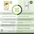 Bio-Ashwagandha-Pulver von Bioptimal, 100 g, im Glas mit Bio-Label, zeigt das Pulver in einer transparenten Verpackung.