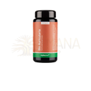 Schwarze plastikflasche mit orangefarbenem etikett und grünem band mykoplan bio auricularia kapseln aura extract capsules mana shop