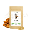 Myvial bio chaga 120 kapseln in brauner wiederverschließbarer tasche mit medizinischem chaga-pilz für immunsystem und anti-aging