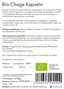 Bio chaga 120 kapseln mit organischer zertifizierung in weiß grünem packaging für anti aging immunsystem entzündung