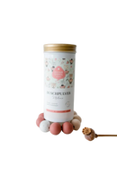 Zylindrisches weißes Bio Duschpulver für Kinder Melone von Eliah Sahil, ideal für Haare, 90 g Verpackung