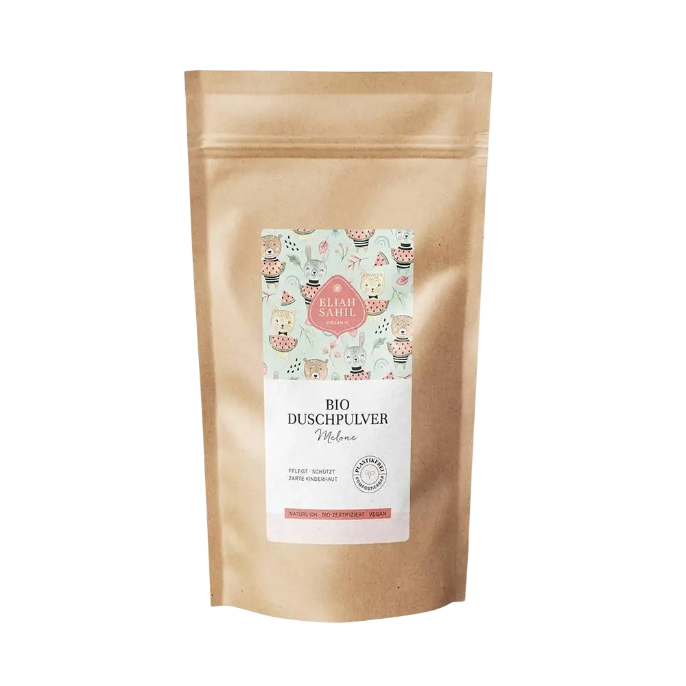 Eliah Sahil Bio Duschpulver Kinder Melone Refill 250g, Körperpflege, braune Verpackung, naturbelassenes Produkt