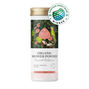 Bio Duschpulver Kokos und Hibiskus von Eliah Sahil Organic Care, für Haare in weißem zylindrischem Behälter