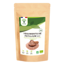 Ein tanfarbener wiederverschließbarer beutel bioptimal bio psyllium husks mit grün weißem etikett für gesunde verdauung verpackt in frankreich mana shop
