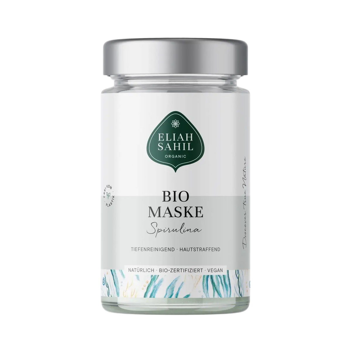 Bio Gesichtsmaske mit Spirulina, Algenextrakt und Heilerde für reine, jugendliche Haut, von Eliah Sahil Organic Care GmbH