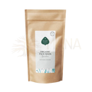 Braune nachfüllungspouch mit bio gesichtsmaske spirulina und heilende erde für natürliche tiefenpflege