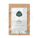 Bio gesichtsmaske spirulina von eliah sahil in braunem kompostierbarem beutel mit heilender tonerde und algenextrakt für jugendliche haut