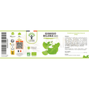 Bio ginkgo biloba nahrungsergänzungsmittel mit organischem ginkgo und französischer bio-zertifizierung auf grünem etikett