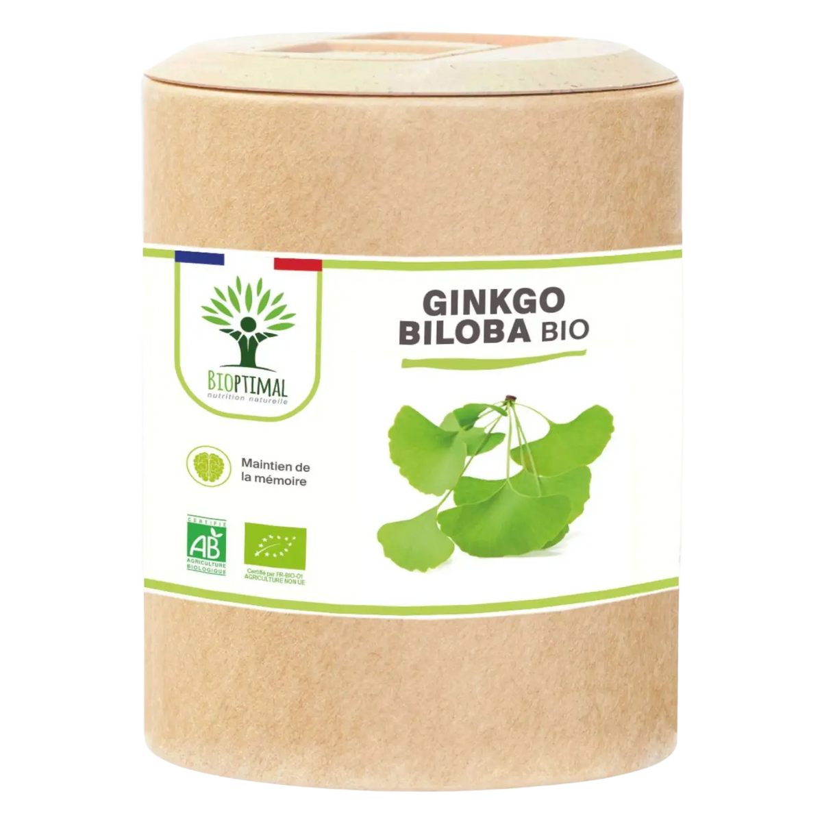 Bio-Ginkgo Biloba Nahrungsergänzungsmittel von Bioptimal, 60 Kapseln, fördert Gedächtnis und Durchblutung, natürliche Ergänzung