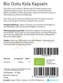 Bio gotu kola kapseln mit pflanzlichen cellulose schalen im weißen und grünen paket zur unterstützung von bindegewebe und gehirn