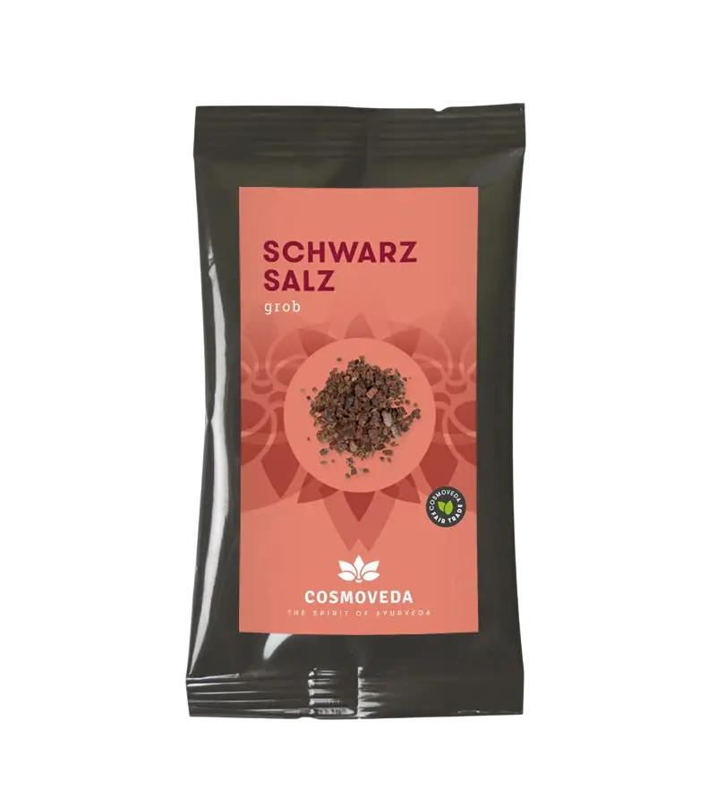 Bio Kala Namak Schwarzsalz von Cosmoveda, 40 g, mit Mineralien, ideal für Küche und Gesundheit, naturbelassenes Nahrungsergänzungsmittel