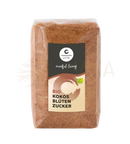 Ein paket brauner bio kokosblütenzucker 350g von cosmovera mit schwarzem und beigem label ideal für unsere mango puree