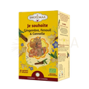 Gelbe kartonverpackung bio-kräutertee i wish von shotimaa mit hanuman und ingwer fenchel zimt für mana shop und cocoa shell