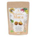 Bio-Maca-Pulver von Erbavoglio, 200g Nahrungsergänzung, braunes wiederverschließbares Pulver in Beutel.