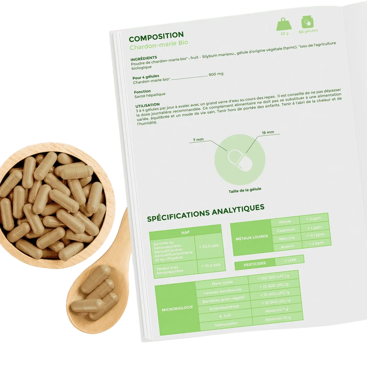 Bio-Mariendistel Nahrungsergänzung in Kapseln von Bioptimal zur Unterstützung der Lebergesundheit und Immunstärkung.