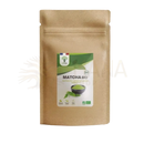 Brauner kraftpapierbeutel mit organisches matcha pulver von télitan bio matcha energie fokus wohlbefinden 400g