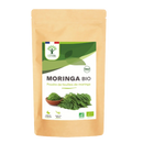 Bio-Moringa-Pulver von Bioptimal, vegan, 100 g, Nahrungsergänzung in beiger Farbe, fein gemahlen, gesundes Superfood.