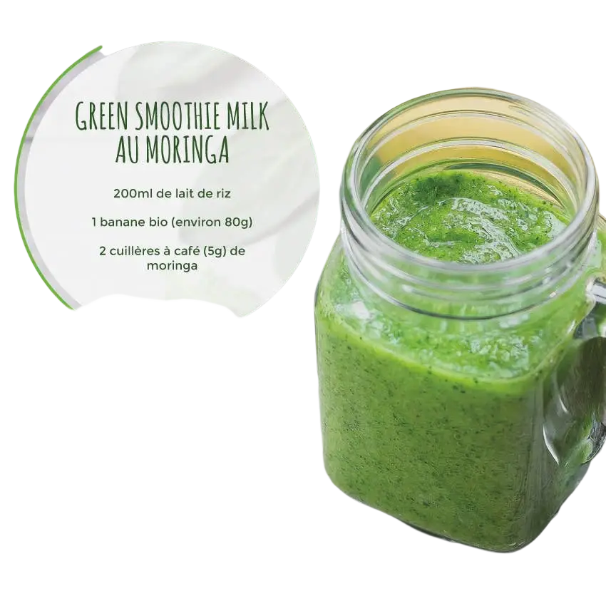 Bio-Moringa-Pulver von Bioptimal, veganes Nahrungsergänzungsmittel in 100 g Verpackung, lebendiger grüner Farbe