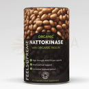 Schwarzer zylinderförmiger bio-nattokinase container mit inulin von mana shop label mit sojaabbildungen nutzen image to zoom