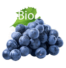 Ein cluster saftiger, tiefvioletter trauben mit wassertröpfchen für bio opc kapseln opc kapseln traubenkernpulver