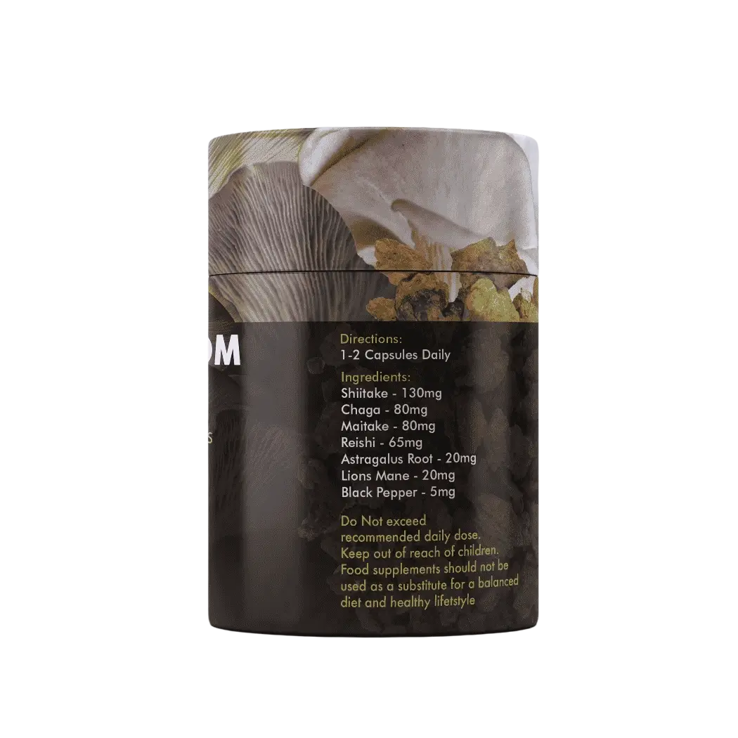 Bio-Pilzmisch-Supplement von Feel Supreme mit organischen Vitalpilzen, natürliche und gesunde Ergänzung für das Wohlbefinden.