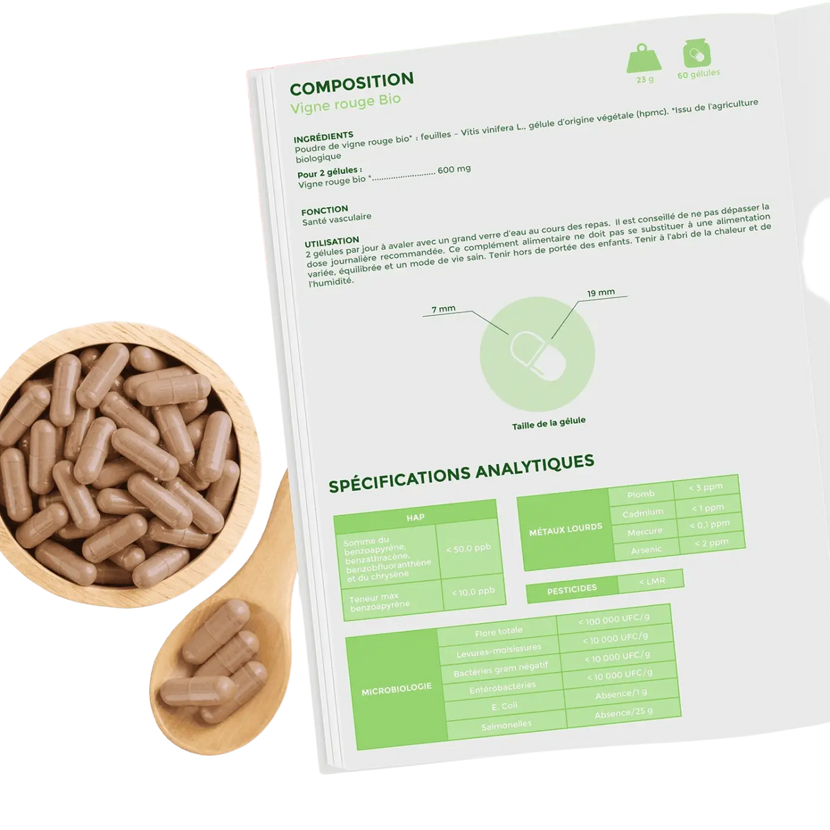 Bioptimal Bio Rote Rebe Kapseln mit rotem Weinblattextrakt, Nahrungsergänzung aus kontrolliertem Anbau, vegane Kapseln.