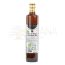Eine 500 ml flasche bio schwarzkümmelöl aus dunklem bernsteinfarbenem glas mit goldenem verschluss kaltgepresst organischer schwarzkümmel nigella sativa