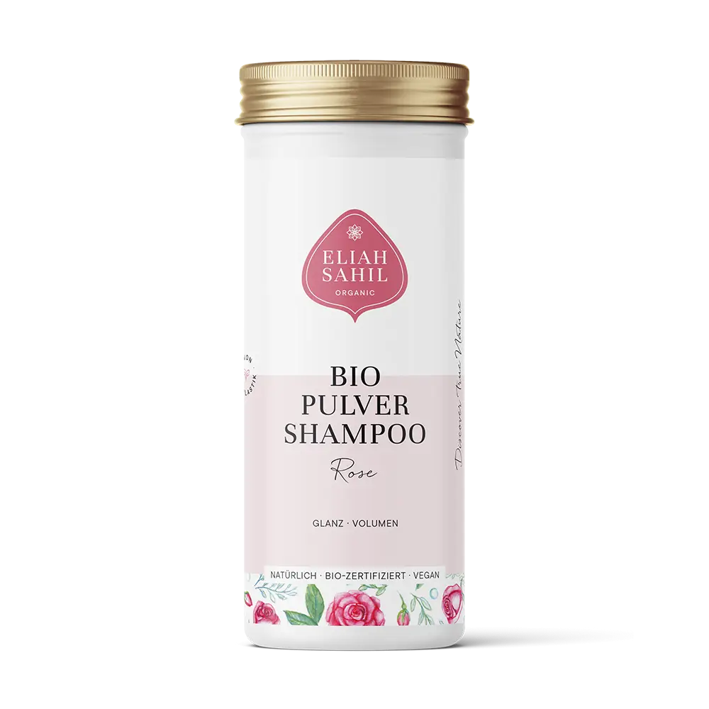 Bio Shampoo Rose von Eliah Sahil Organic Care GmbH, 100g, flüssiges Shampoo mit Rosenextrakt für gepflegtes Haar.