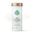 Elijah sahil bio shampoo sensitiv in weißem zylinder mit golddeckel und botanischen grünillustrationen für sensible kopfhaut und feines haar
