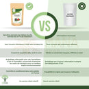 Braune, wiederverschließbare biooptimal pouch mit organischer spirulina und vitamin c für energie und wohlbefinden