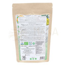 Eine beige wiederverschließbare packung mit 100g organisches tulsi-pulver zur stressbewältigung und inneren ruhe