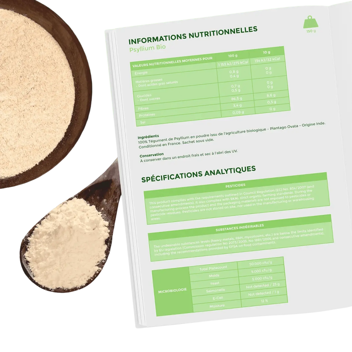 Bio Flohsamenpulver, offen