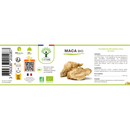 Bioptimal Maca Bio Nahrungsergänzung in Kapseln, zeigt die braunen Kapseln vor weißem Hintergrund.
