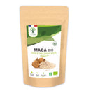 Vegan Bio-Maca-Pulver von Bioptimal, Nahrungsergänzung für Energie, Vitalität, Libido und Fruchtbarkeit, in einer Packung.